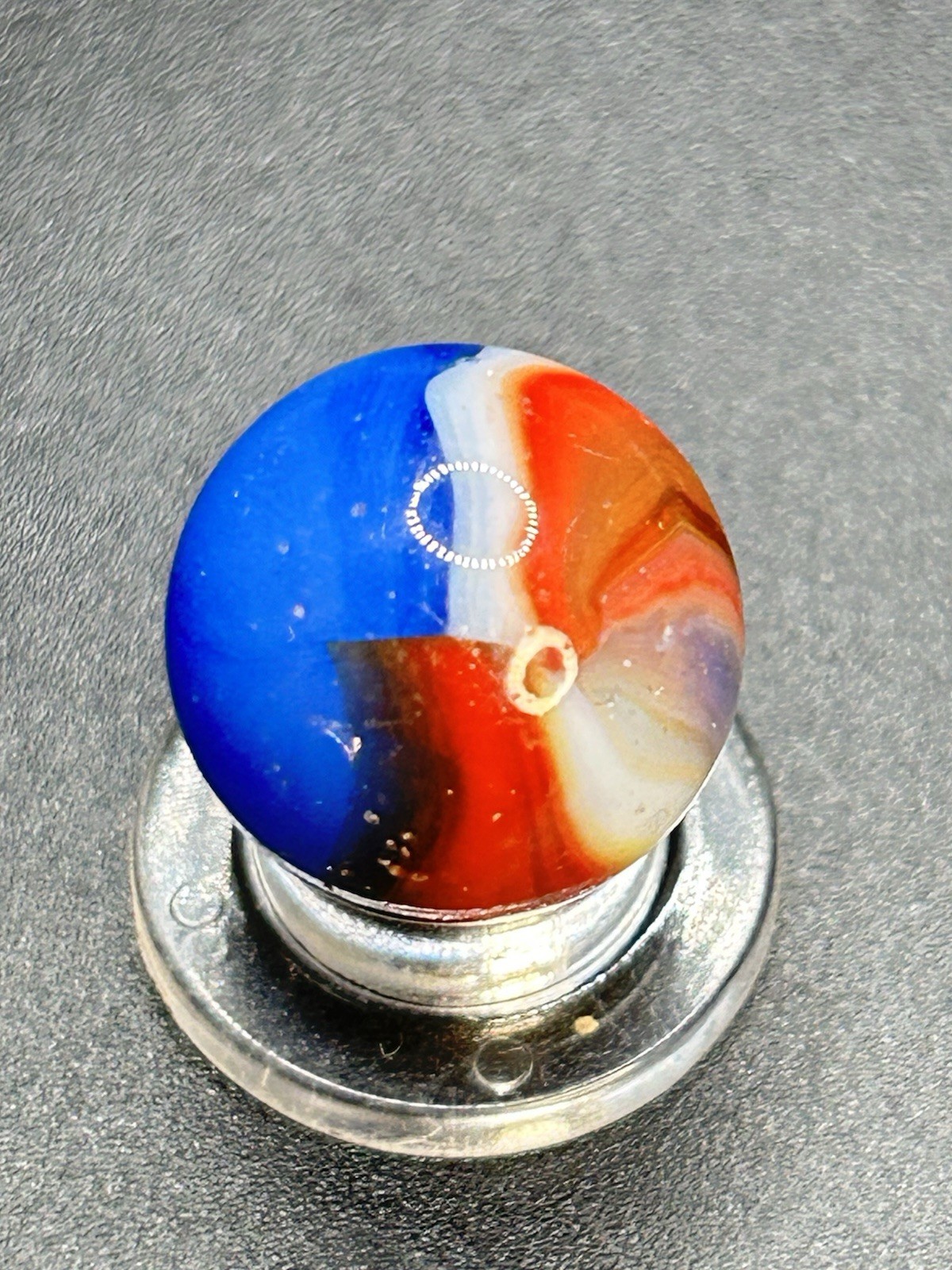 Vintage Peltier Liberty Rainbo Marble with Purple 0.629”