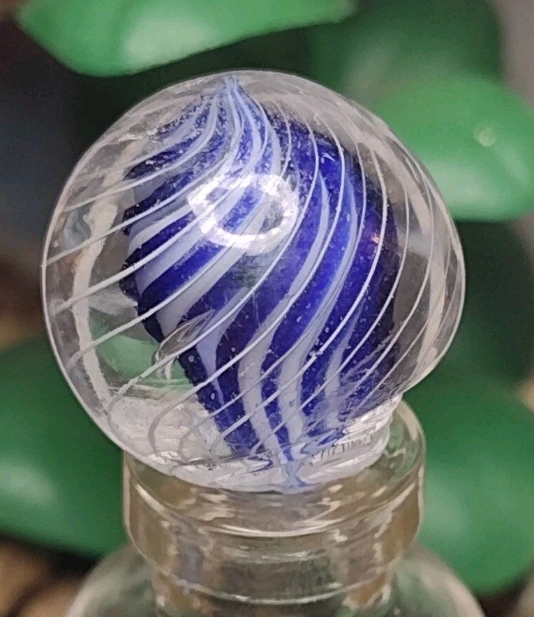 12+ Outer Bands Glass 2 Color Solid Core SWIRL .69″ Antique HTF GERMAN Marbles