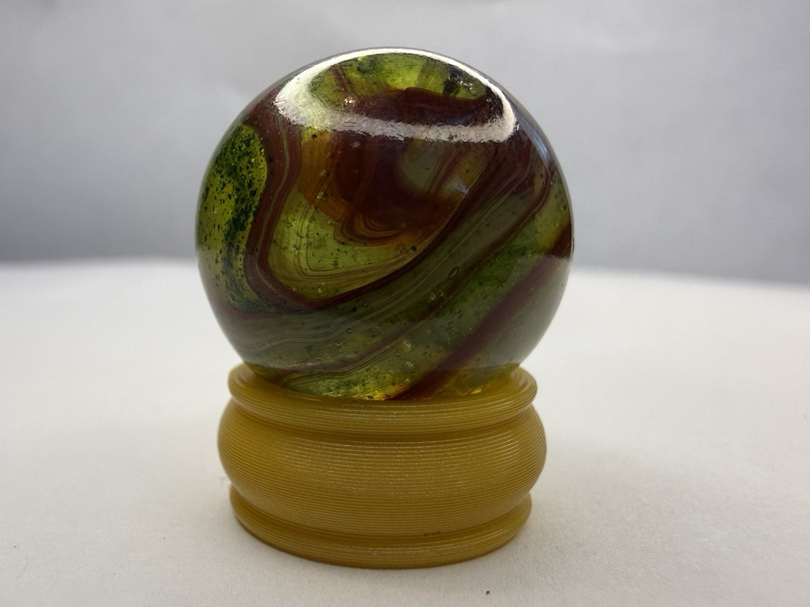 Glass 3/4” Marble With Display lot #8863 See Photos Description