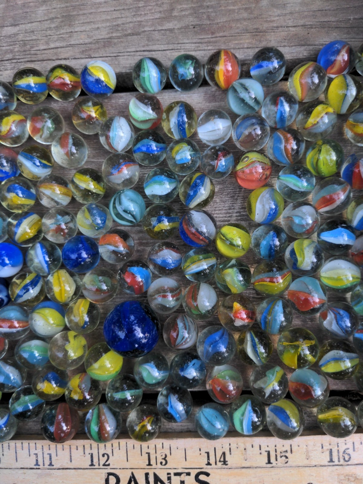 Vintage Lot of 140+ Glass Marbles various sizes LOT Used Condition With Wear