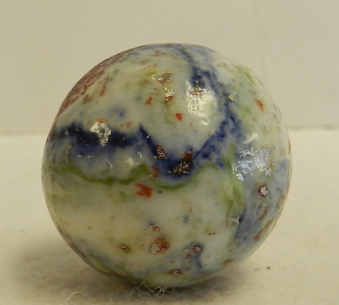 #21040m Large 1 Inch Vintage German Handmade Crockery Shooter Marble