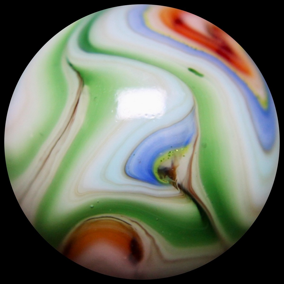 JABO Badger Marble Collector Series: Baby Blue Rainbow Wet Mint