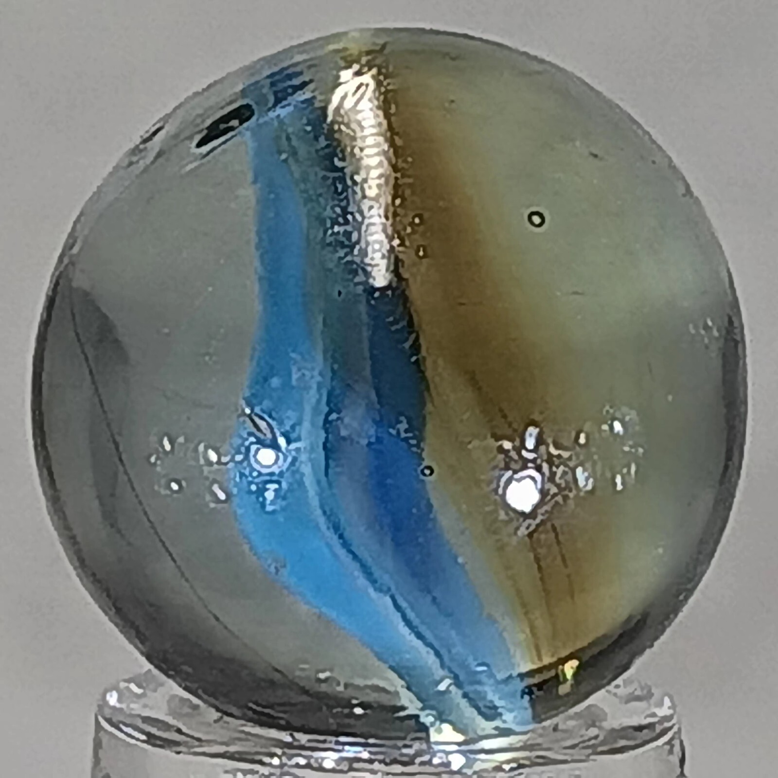 Vintage Tri-Color Hybrid Cat’s Eye Marble .62 Inches Near-Mint Condition