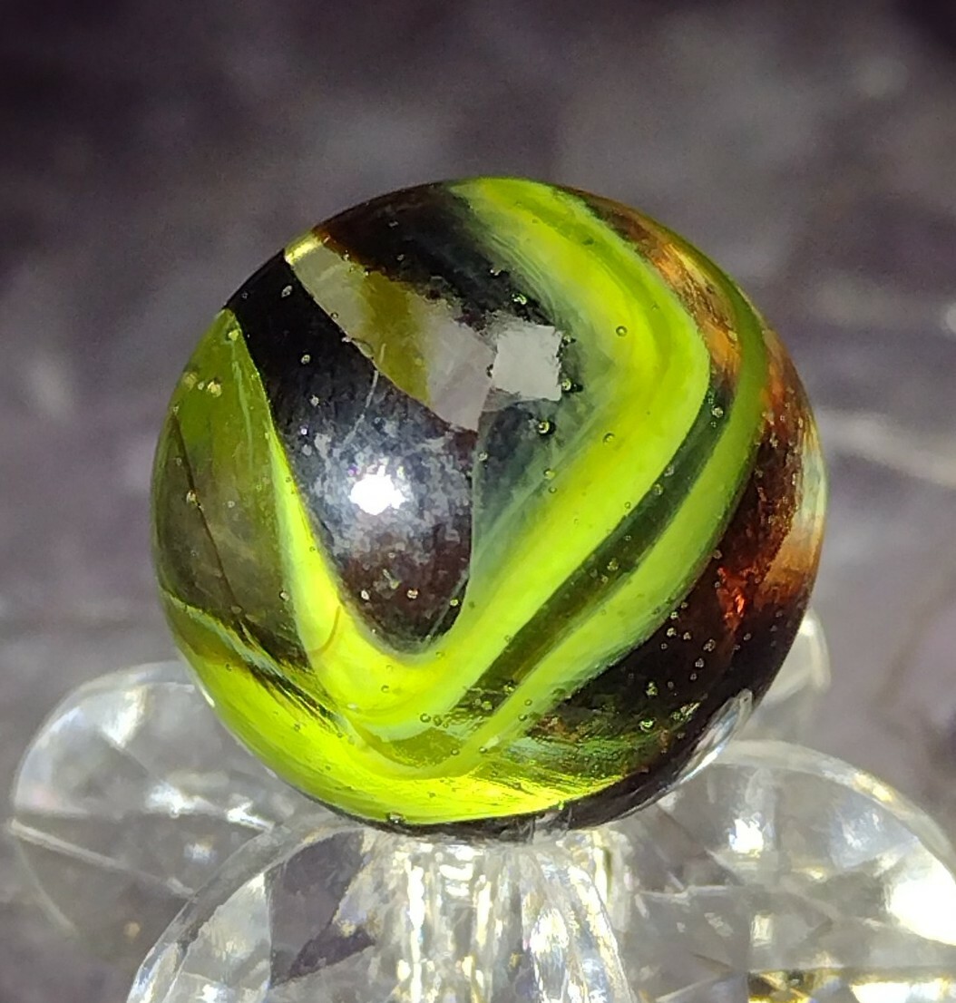 .64″ ODD LOOKING DEEP DIVE MARBLES- NM RARE UNIQUE OLD TOYS