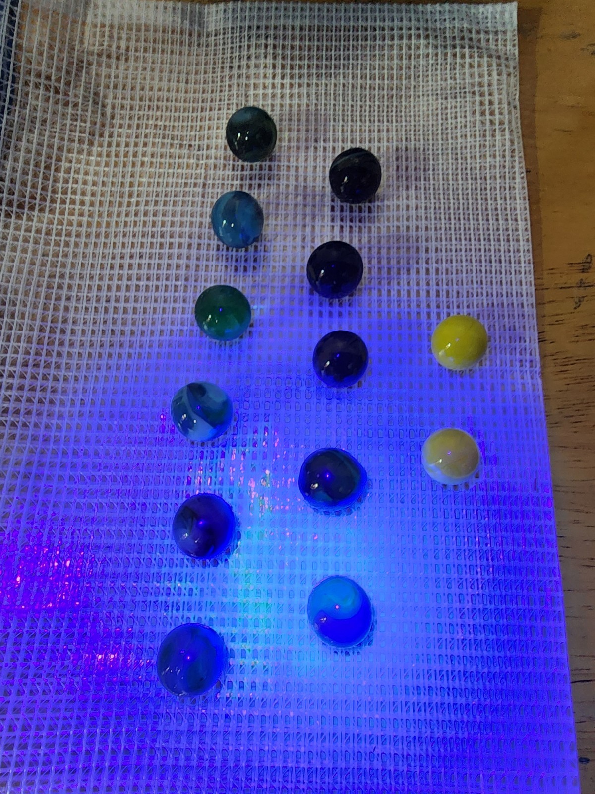 Lot Of 13 Vintage Marbles Uranium Selenium Manganese Glass Glow-in-the-dark Mix