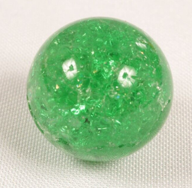 2 Cracked Marbles 1 Inch Diameter 25 mm Green Vintage Items