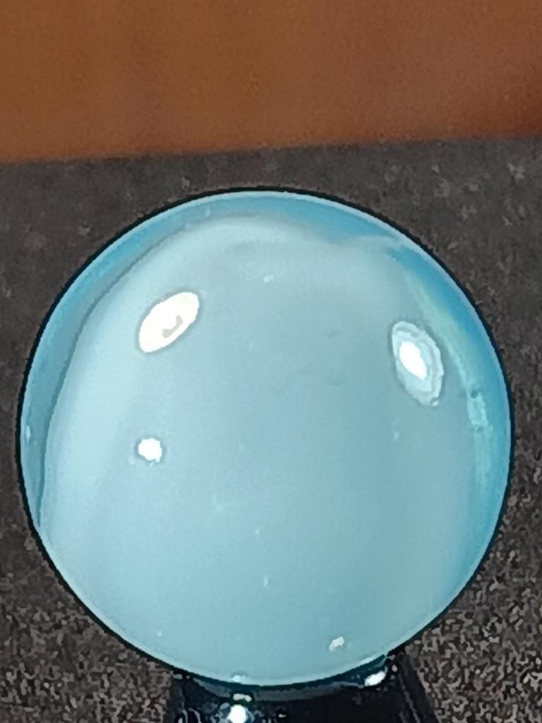 5/8″ Vitro Agate Sky Aqua Ice White on Clear Ribbon Patch NM Serious Marble B192