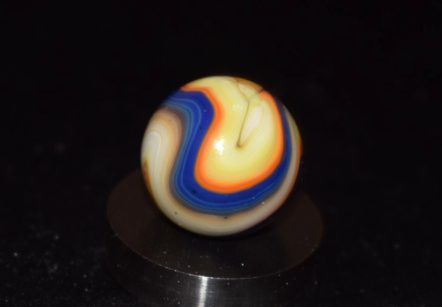 🐦➖⏩DAS 🟠⚡🔵Color Storm Run Swirl Collectors Marble Size .734=49/64″=19mm MINT!