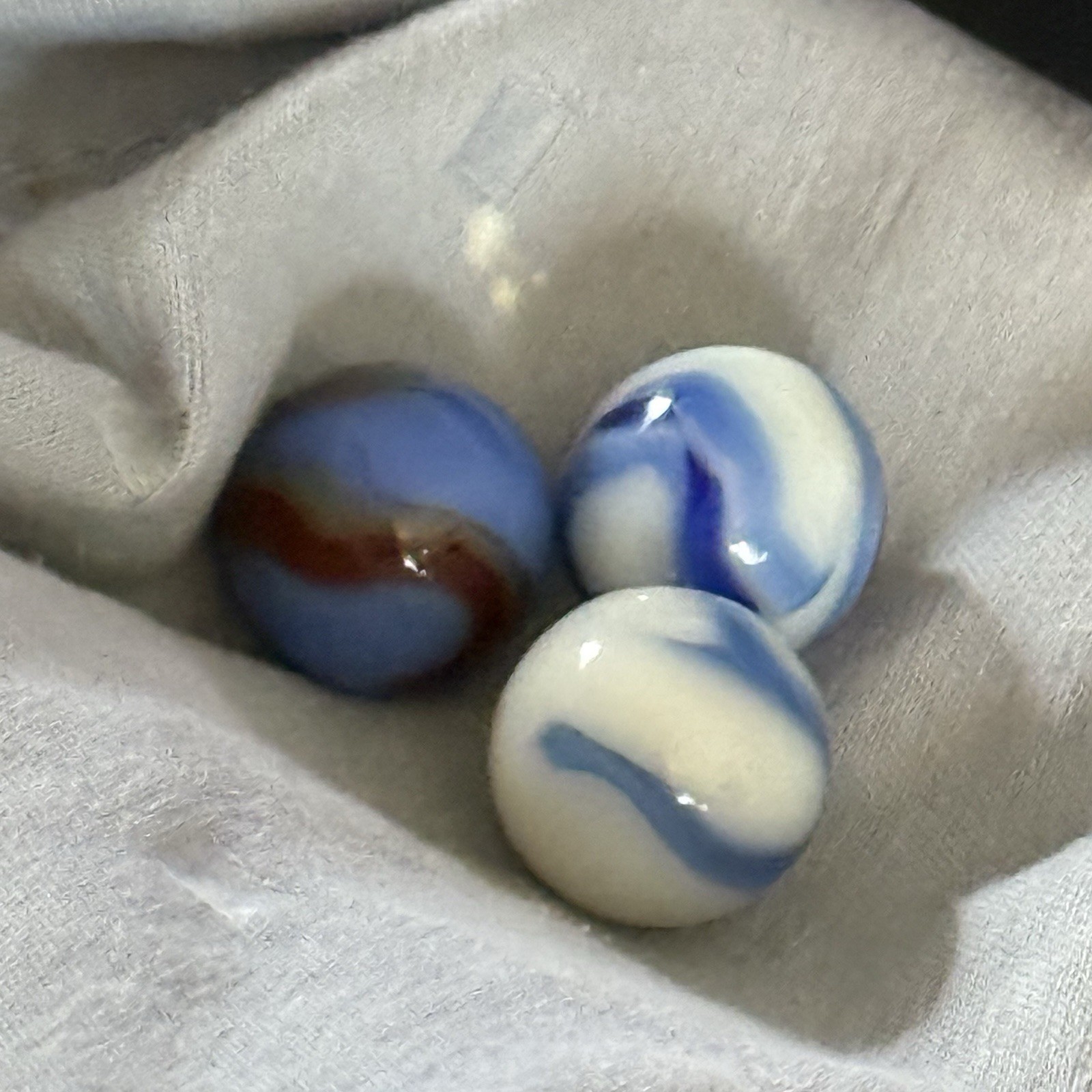 Vtg Marble lot blue oxblood snake blue white & translucent snakes Christensen AK