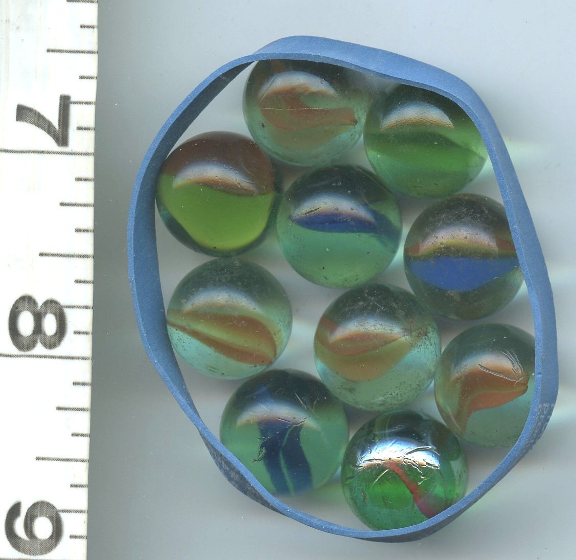 CATS EYE GLASS MARBLE LOT 9/16″ VINTAGE MIXED LOT 3 VANE TWO VANE OTHER COLORS