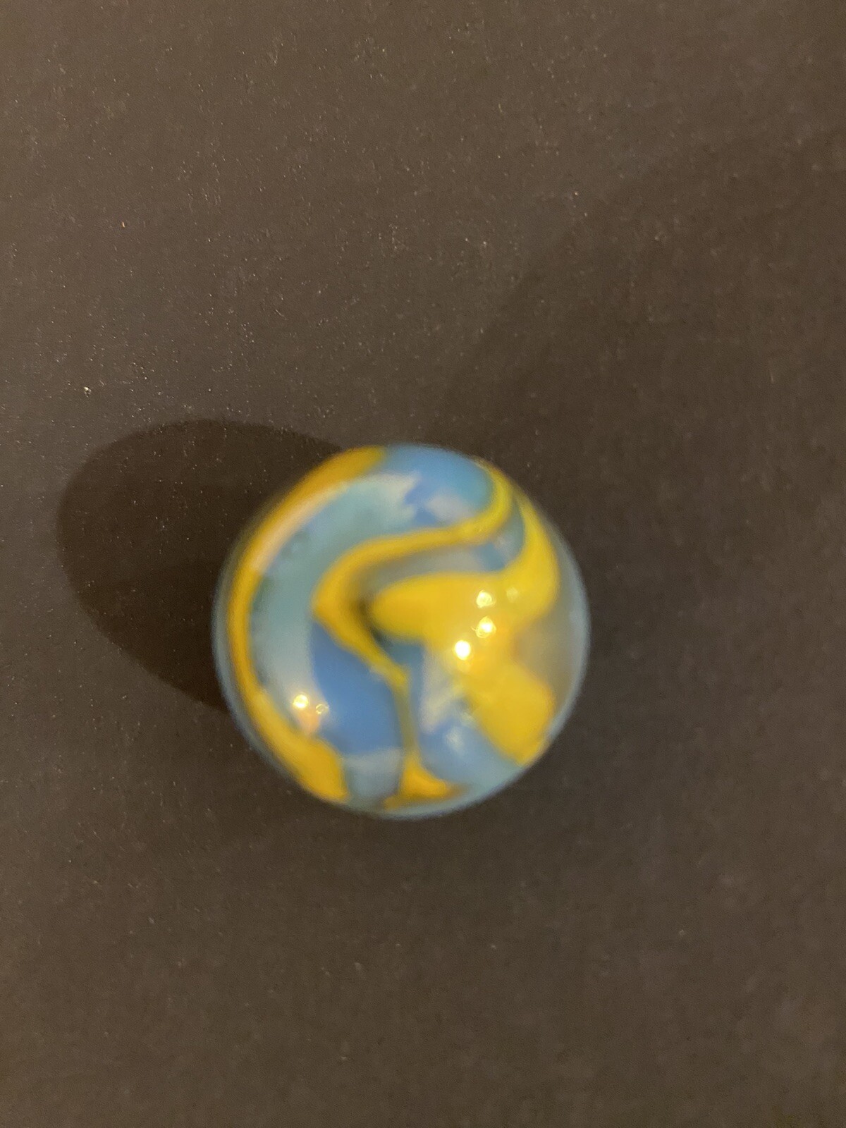 Iridescent Blue & Yellow Shooter Marble