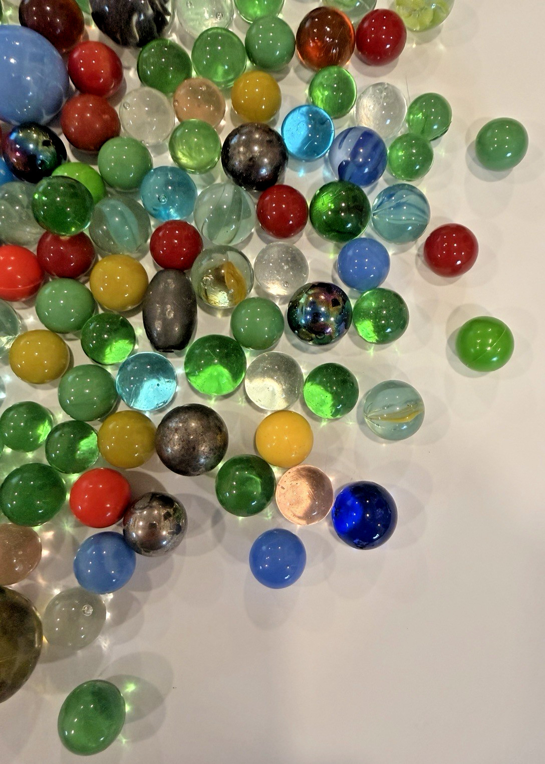 Lot of 150+ Marbles Mixed Sizes