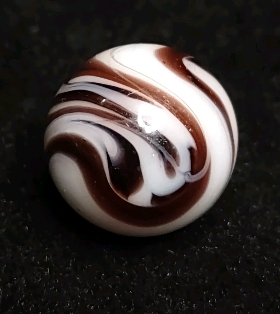 Purple Flame 🔥 Calligraphy Swirl Christensen or Alley Glass Vintage Marble .61″