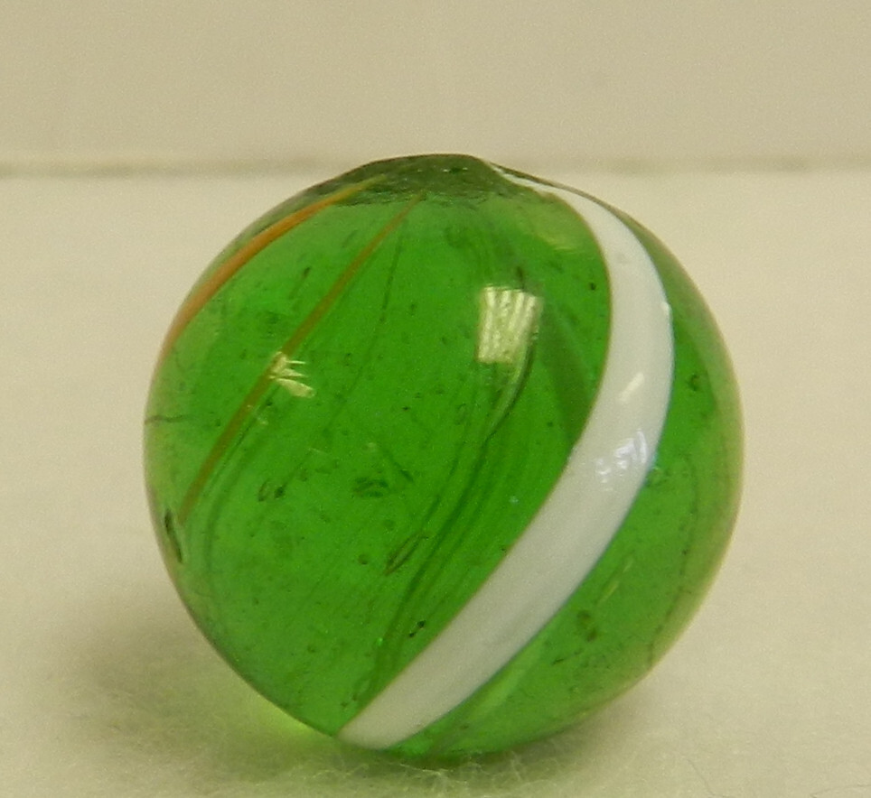 #17137m Nice High Grade Green Glass Vintage German Handmade Marble .70 Inches
