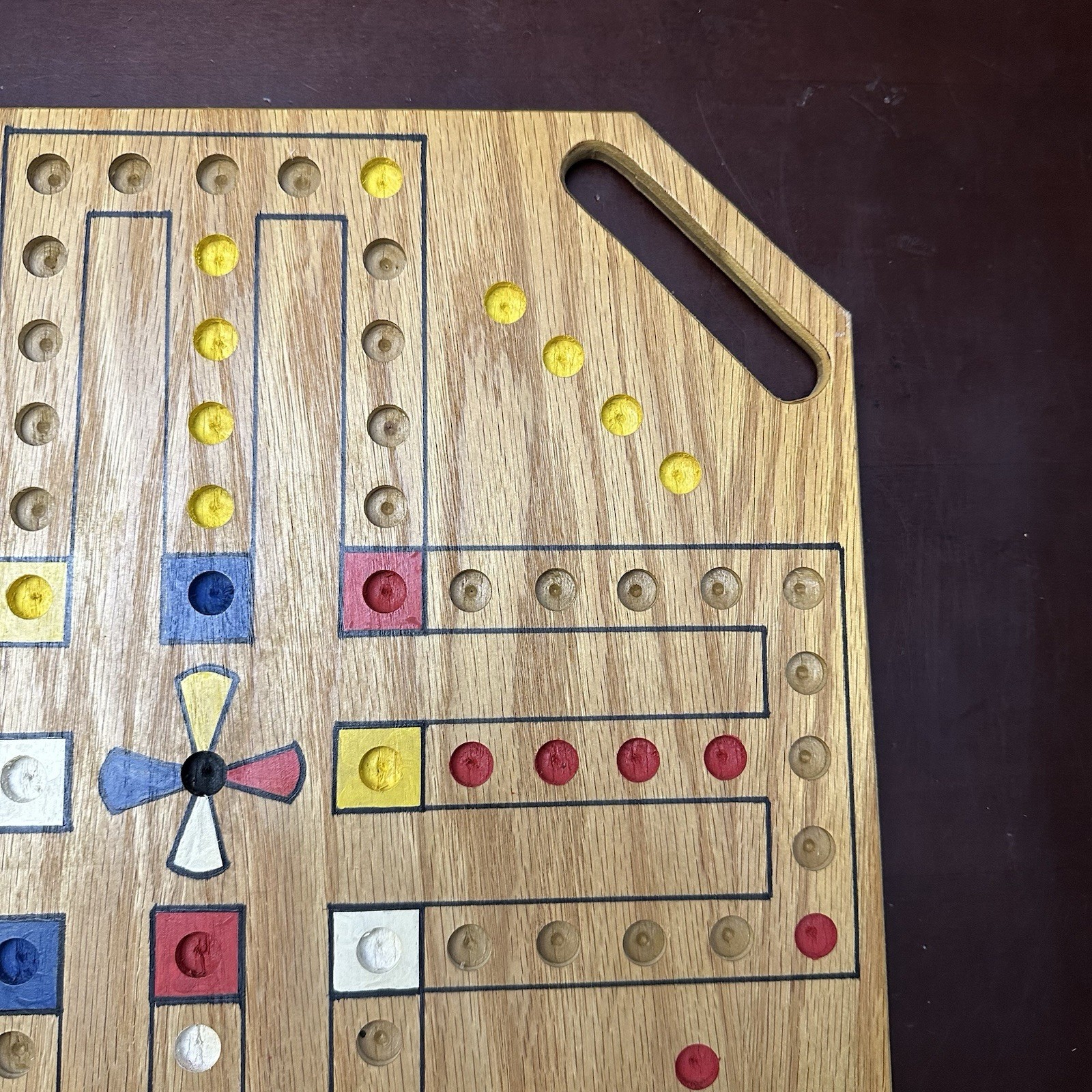 Marbles Wood Aggravation Board Game 2, 4 & 6 player Hand made Wahoo Double Sided