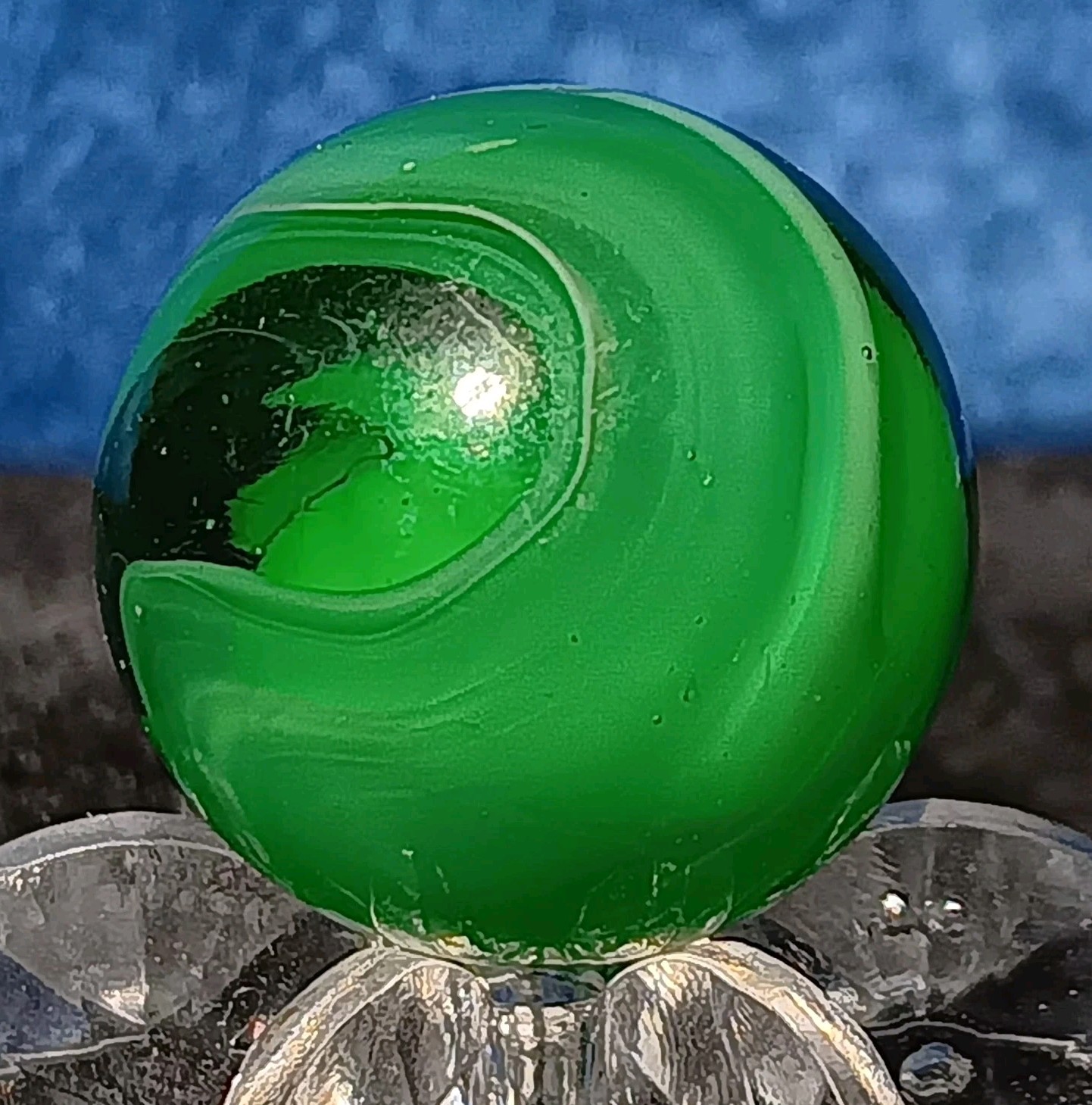 M.F. Christensen & Son Co. Slag Marble. .5/8″ Mint(-) Beautiful Hand Gathered.