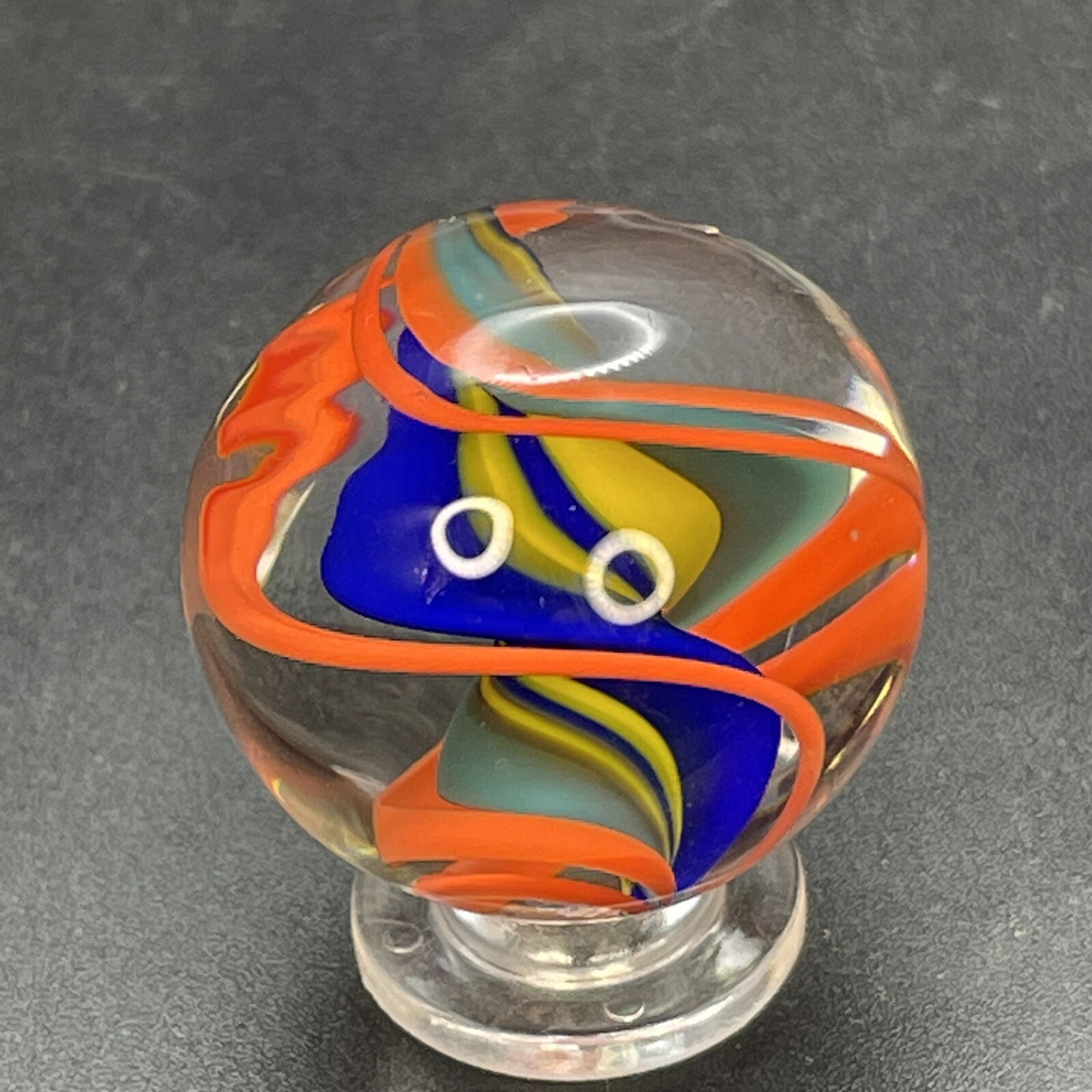William Murray Contemporary Handmade Ribbon Core Swirl Marble 1-1/8”