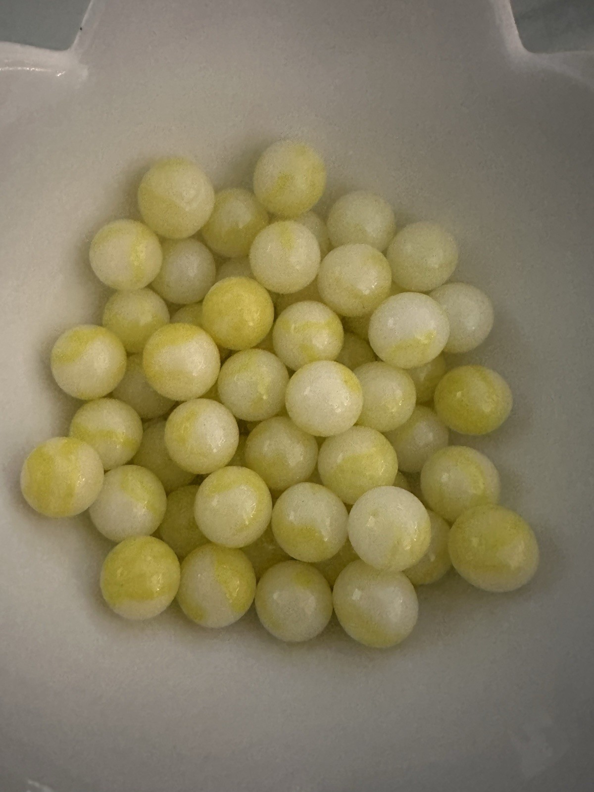 50 Vintage Yellow And Cream 16.2mm Glass Marbles For Games Or Decor Sunshine ☀️