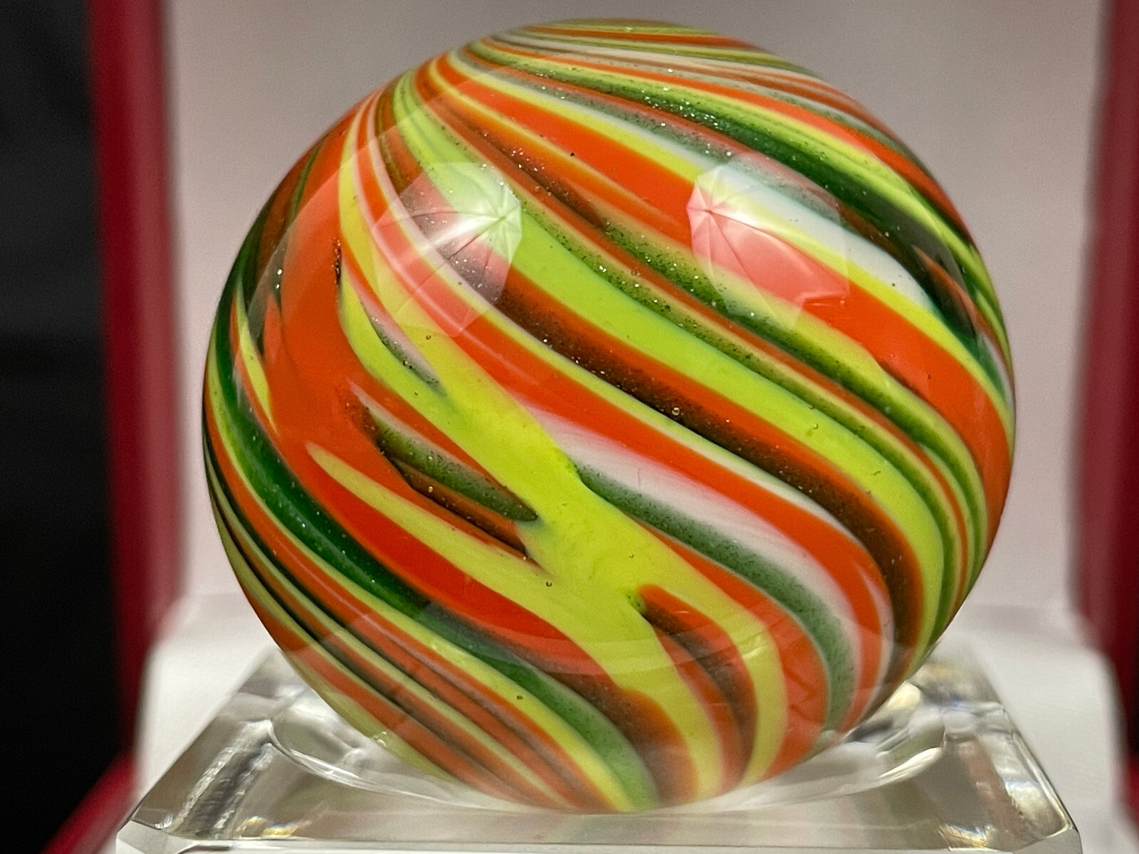 Rick Davis Glass Art Marble 1.48″ Signed #25