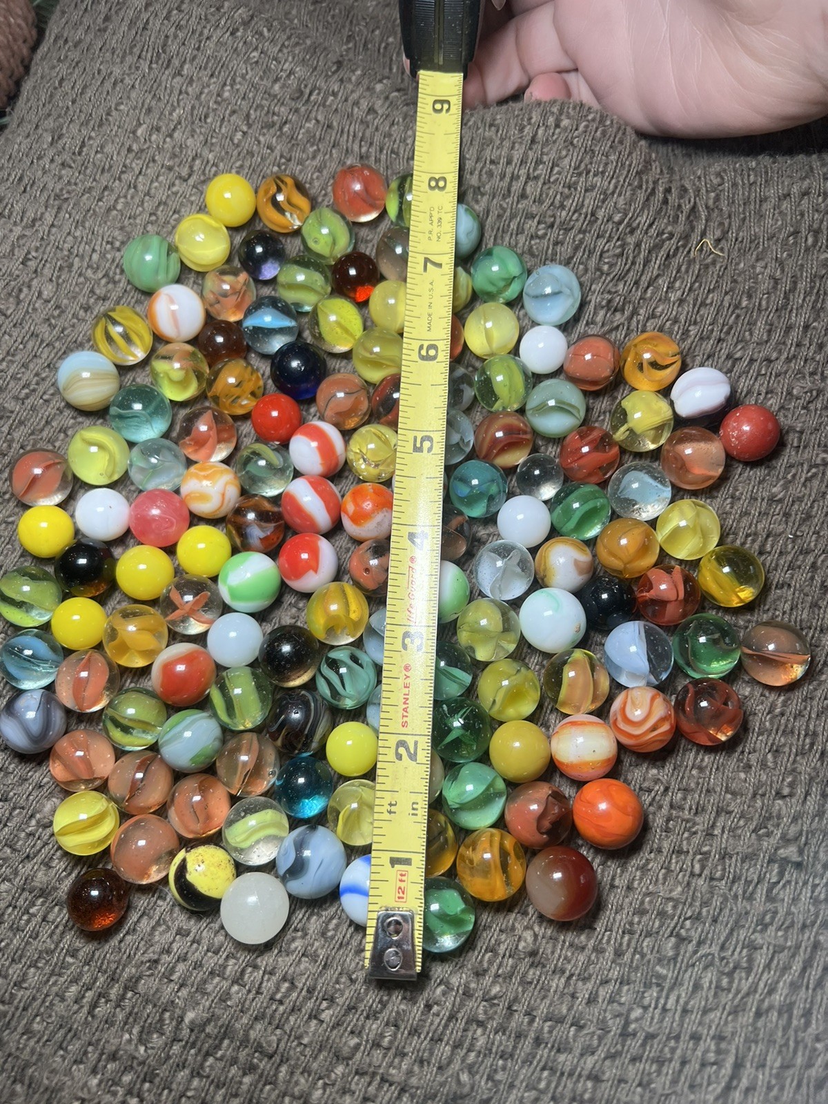 Lg Lot 100+ Mix of Makers Vintage & Antique Glass Marbles Uranium Glass