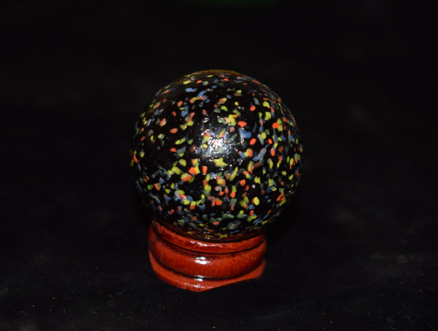 👴👵➖⏩ HTF Retired VACOR Frit infused glass marble🦶Toe Braker size 1.593=40mm