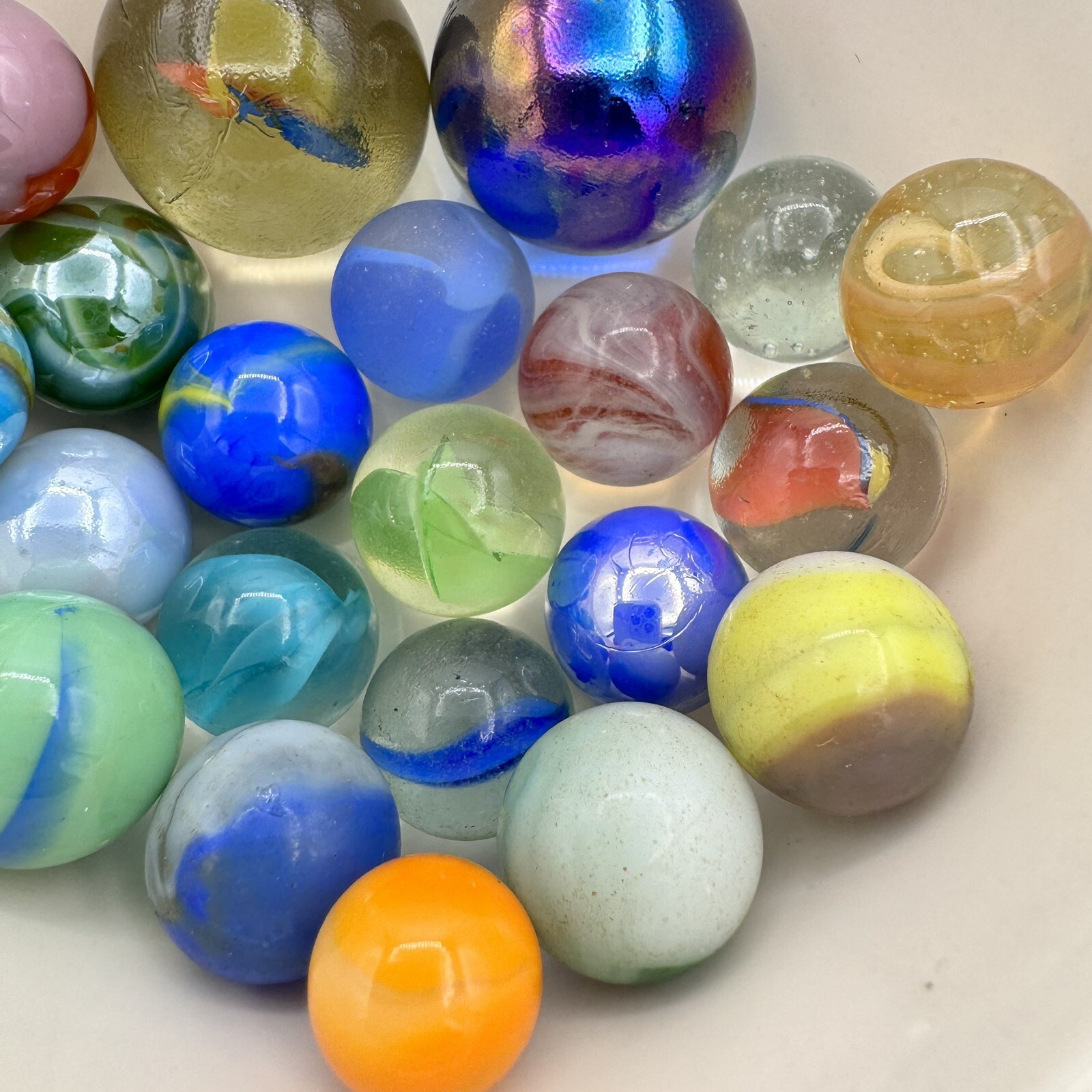 Vintage Marble Lot Of MARBLES UV Reactive Cadmium Uranium Lot #65