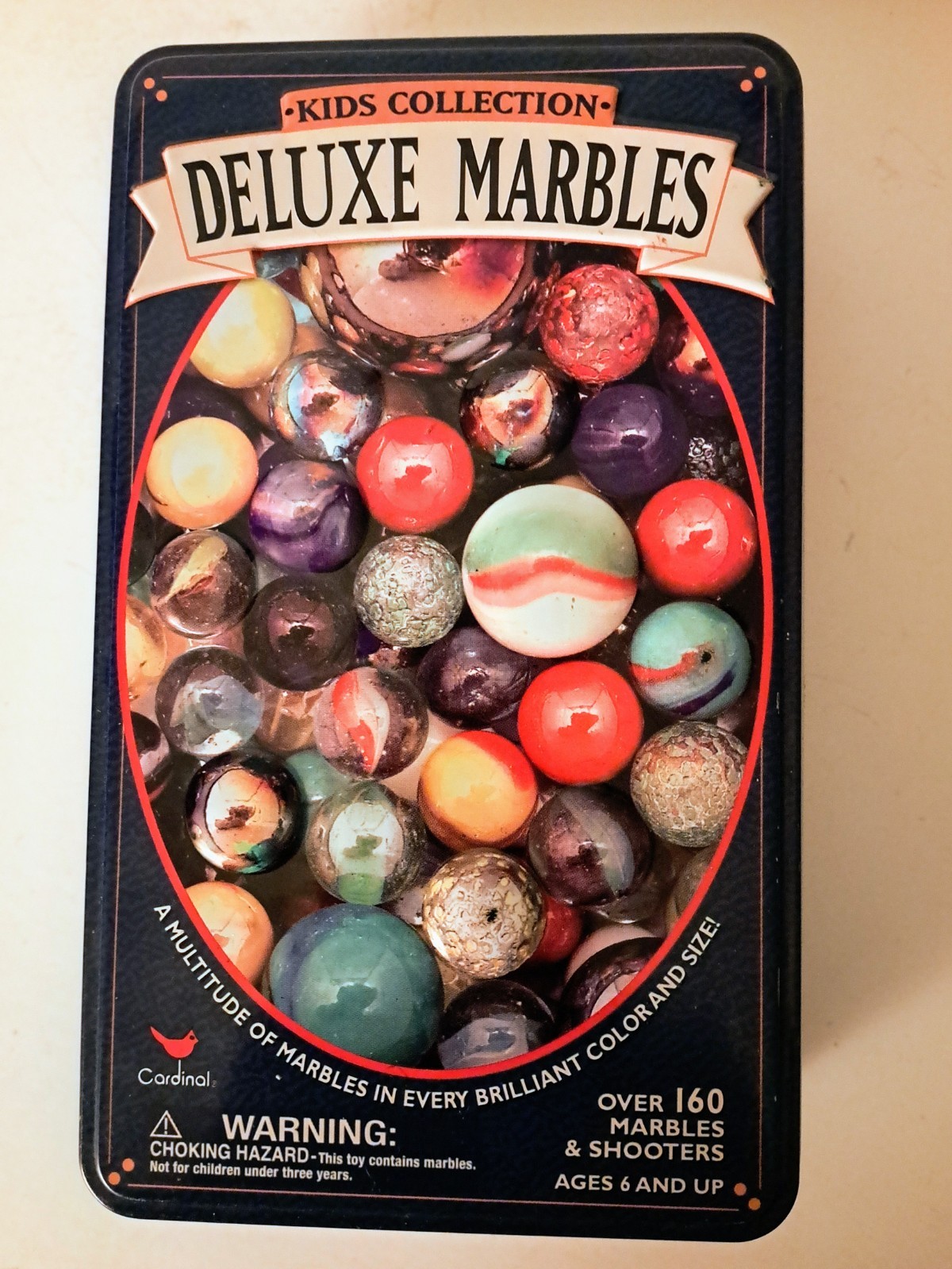 Vintage Variety of 160 Old Marbles in Collector’s Tin