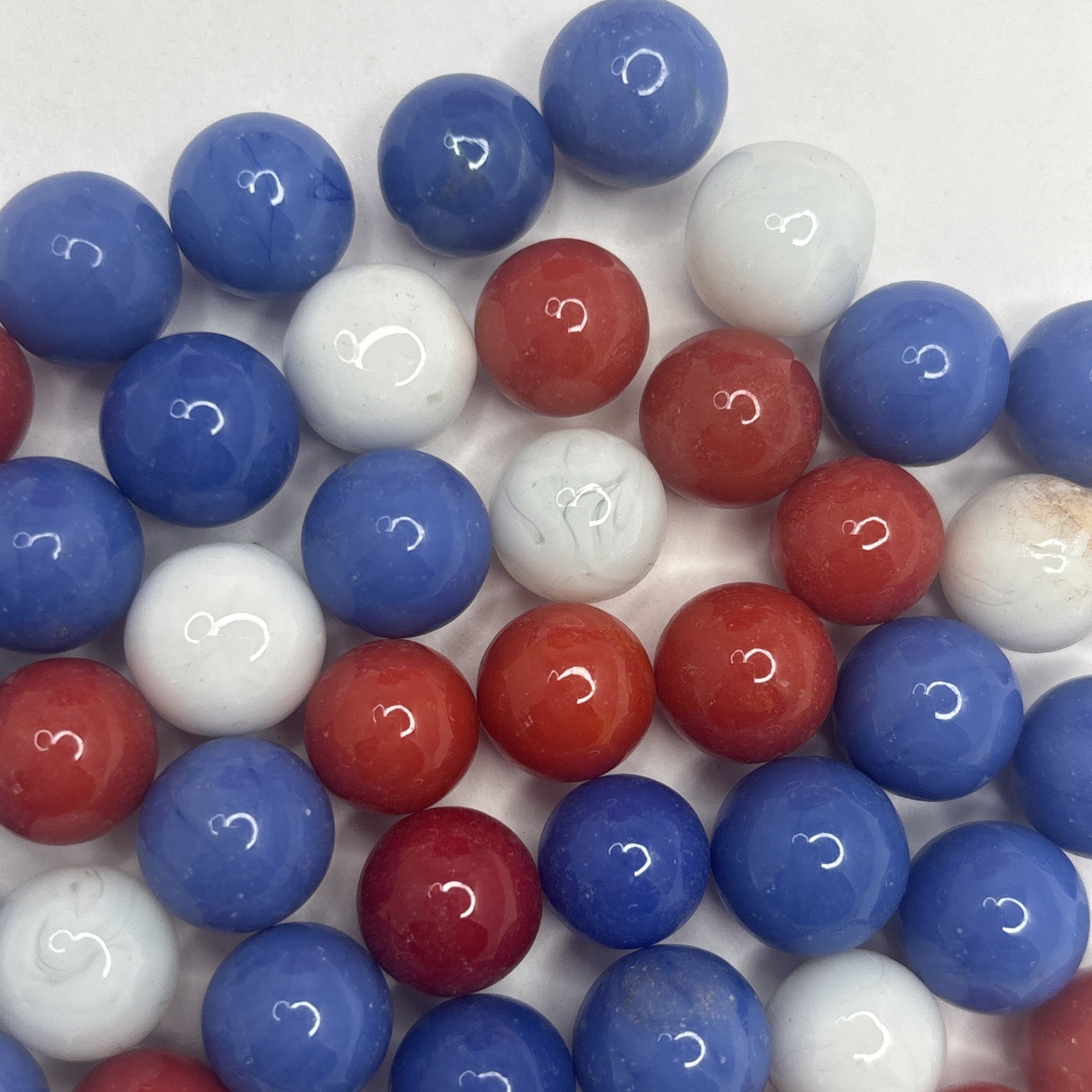 Vintage Bright Color Glass Marbles Lot of 50 Peewee Size LL Some Imperfections