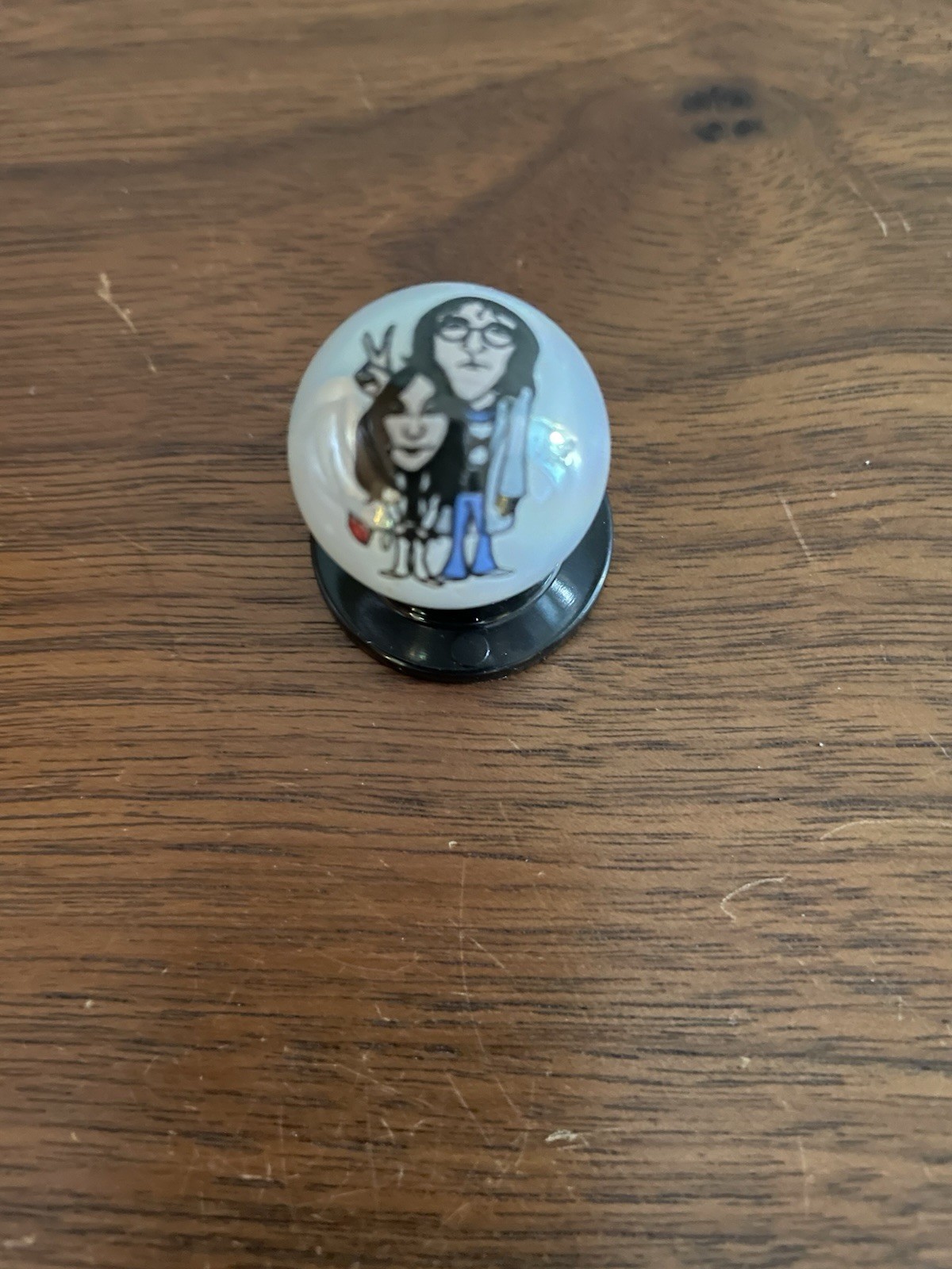John And Yoko Glass 1 Inch Marble And Stand