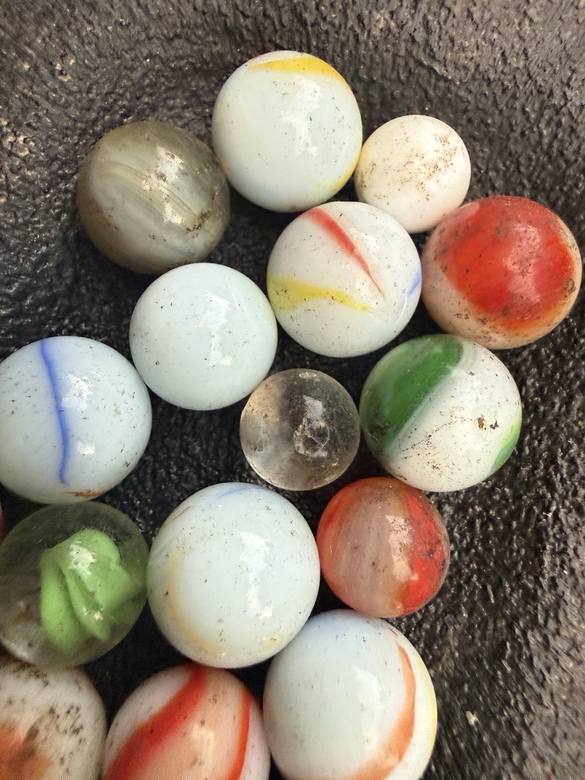 Vintage Marble Lot 150+ Glass Marbles Shooters Swirls Cat Eye Mixed Collection