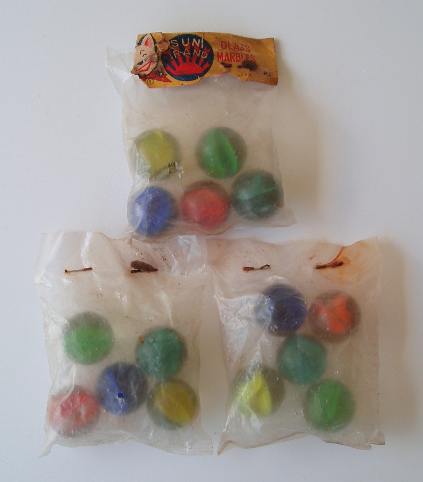 Sun Brand Shooter Glass Marbles Made in Japan Vintage