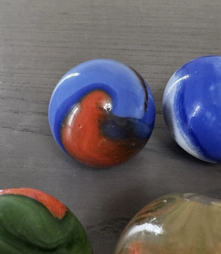 Vintage Marble Lot – 42mm Toebreaker Large Shooter – 5 Total Marbles$75obo