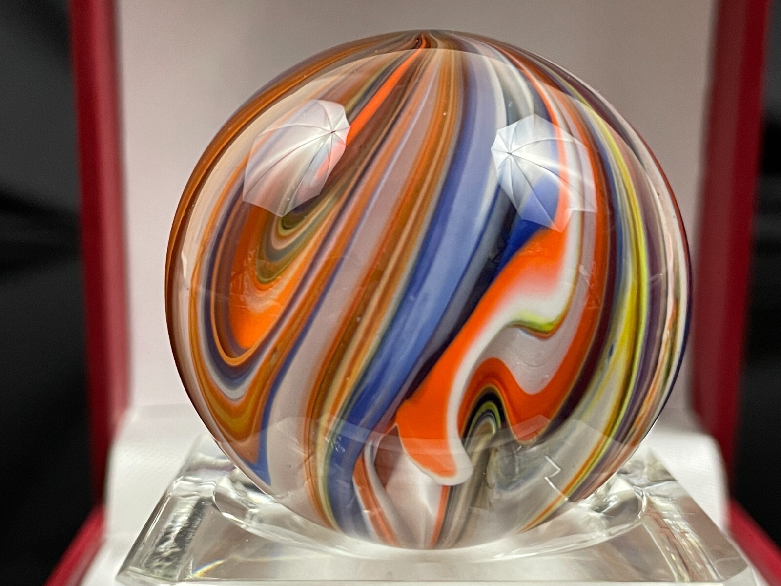 Rick Davis Glass Art Marble 1.48″ Signed
