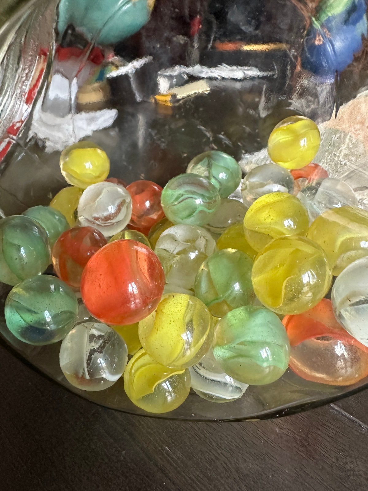 Vintage Cat Eye Marbles Set – 50+ Glass Marbles in Penny Candy Jar