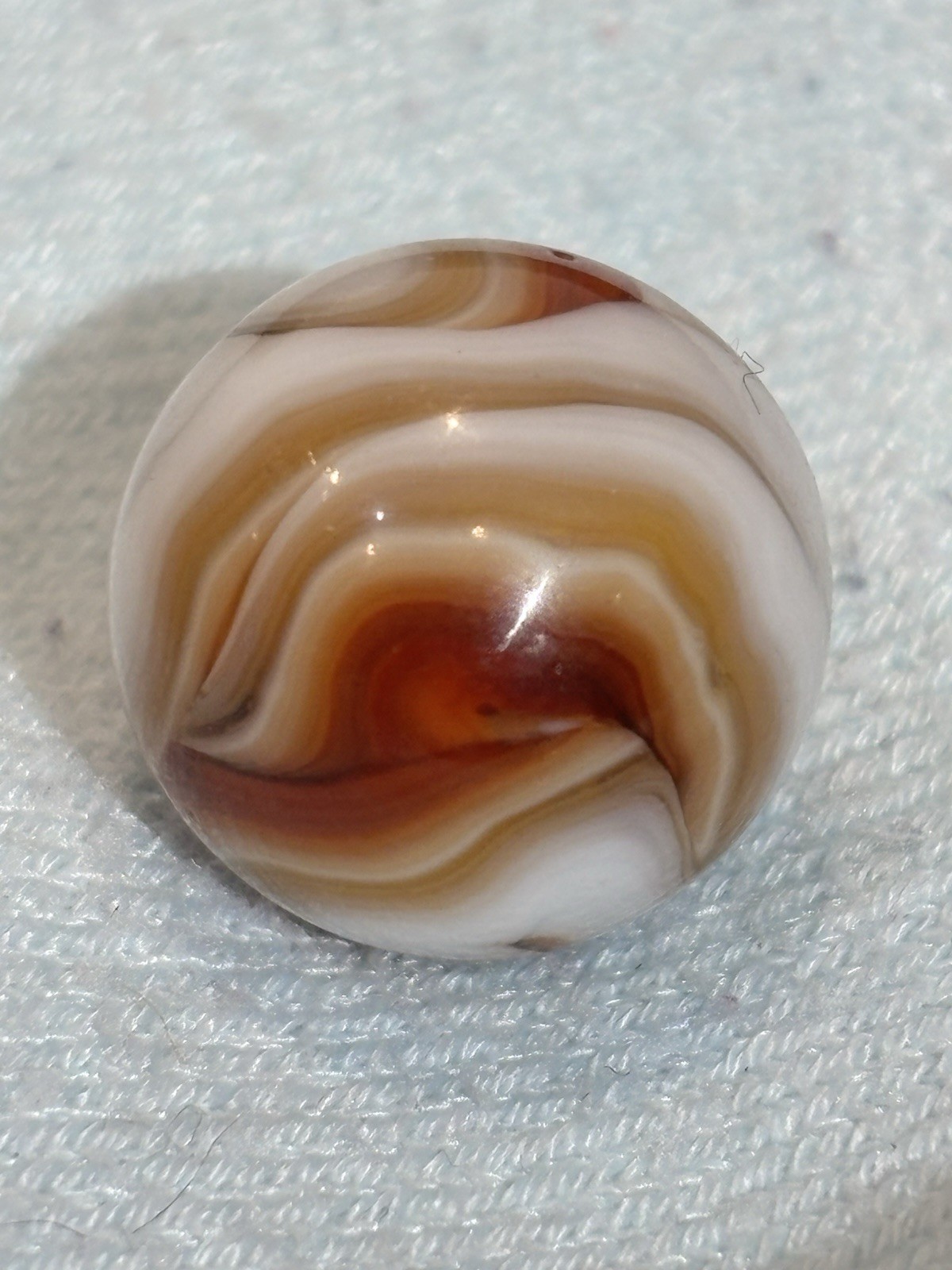 Vintage Alley Agate Root Beer Caramel Flame Swirl Marble 0.69”