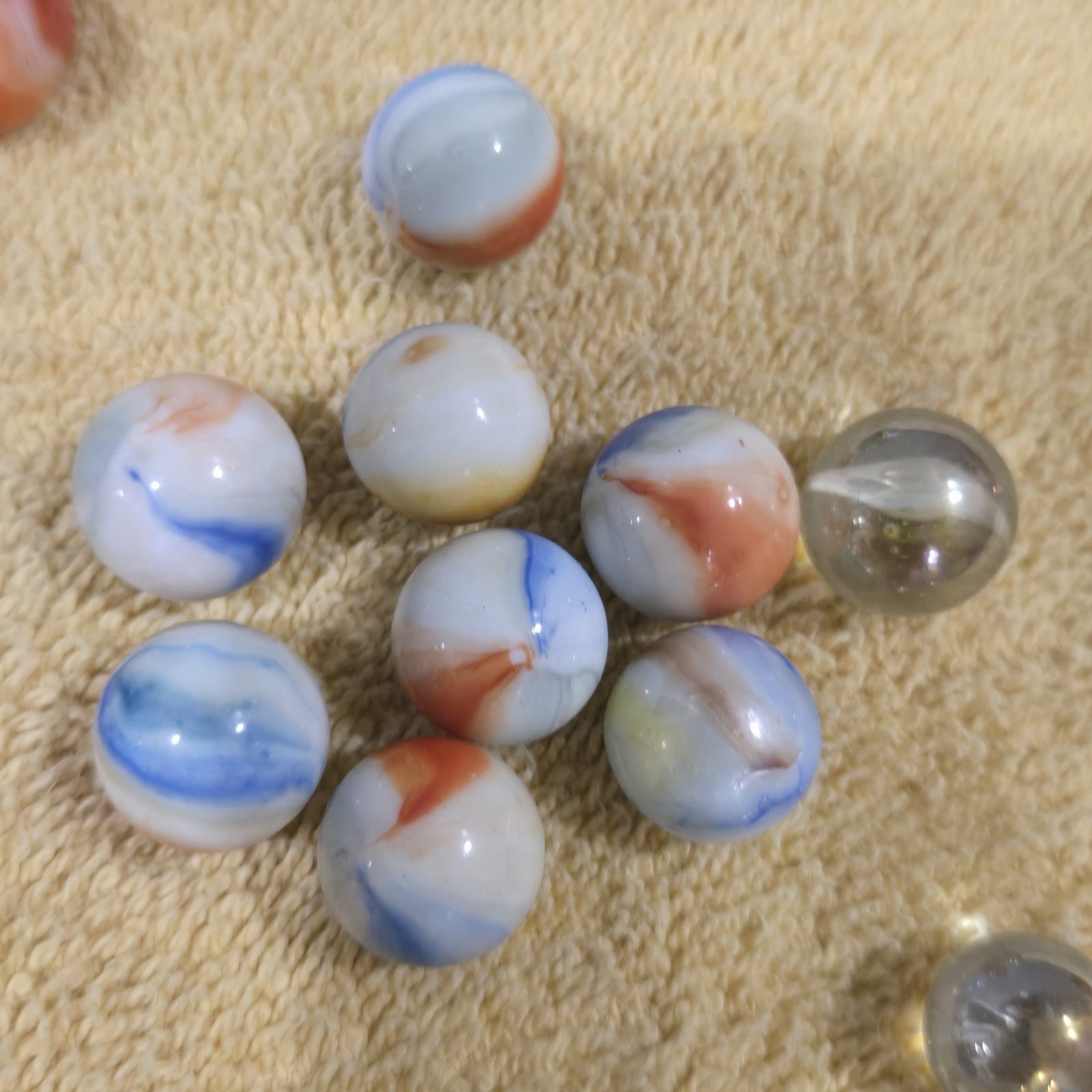 56 Vintage Marbles: 3 Reg. Boulders; 3XL Boulders; 50 Common-size Marbles. L00K!