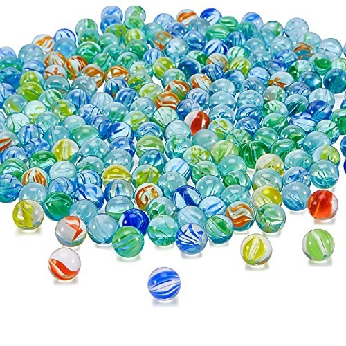 1000 Pieces Colorful Glass Marbles 0.55″ Round for Kids, DIY, Games & Decor