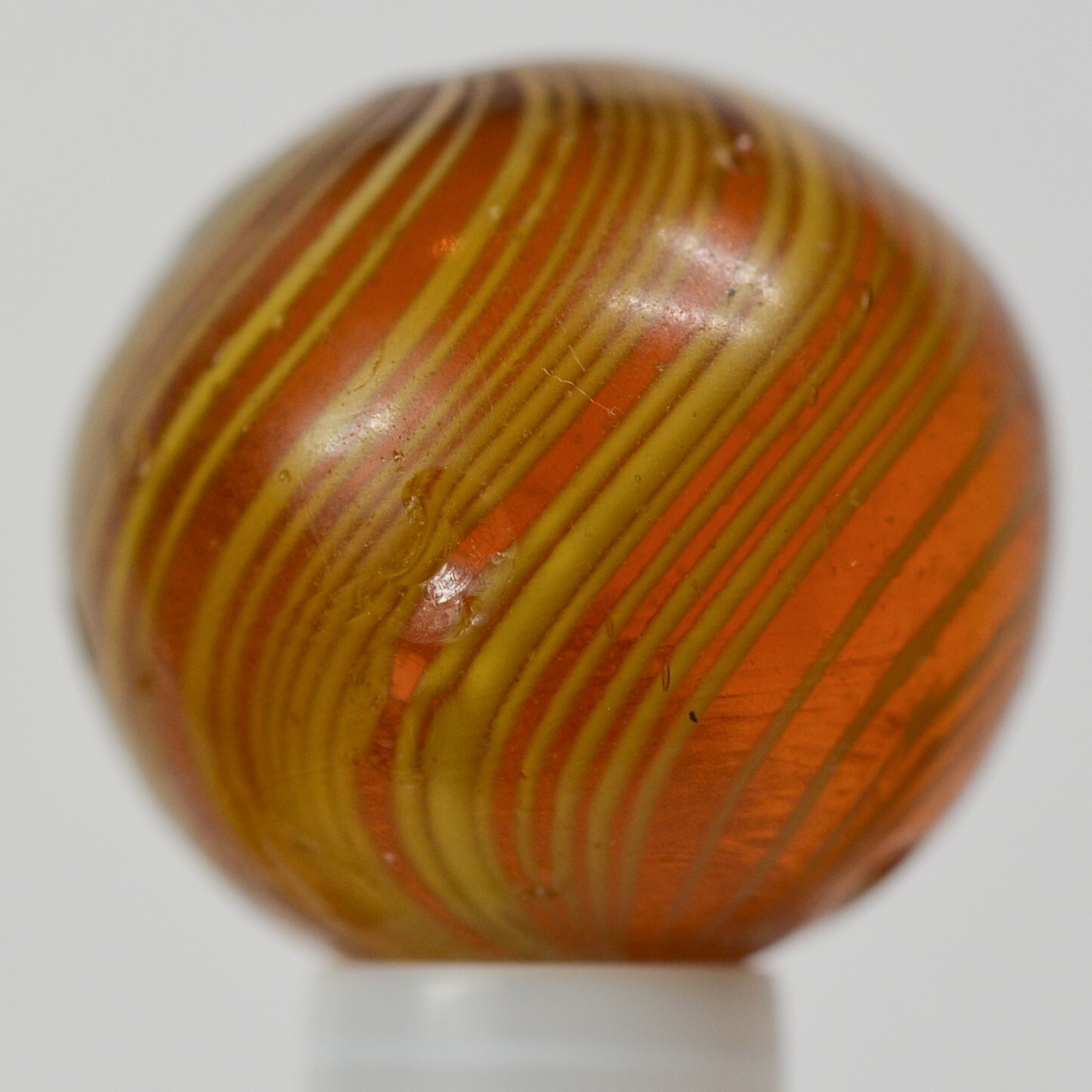 Handmade Gooseberry Marble, Amber Glass, 11/16 in, Good+ to NM-, Germany, S1421