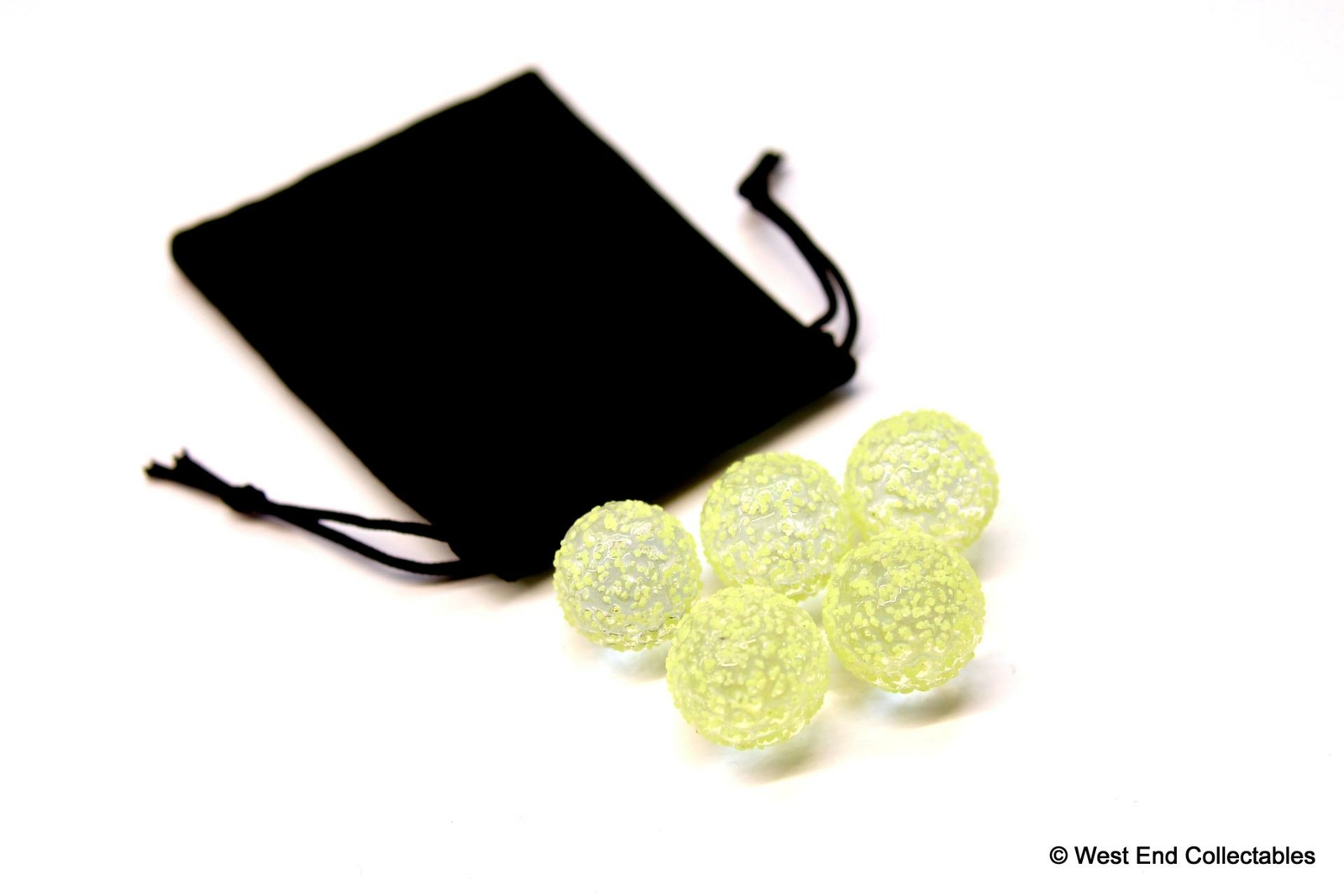 5 x 16mm Glowing Glow in the Dark Crystal Textured Toy Glass Marbles in Gift Bag