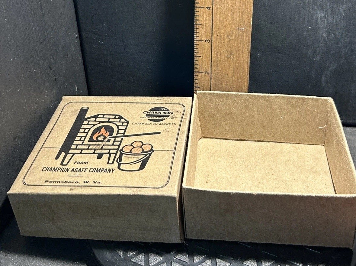 Champion Agate Company Furnace Swirl Marble Logo Deep Marble Box
