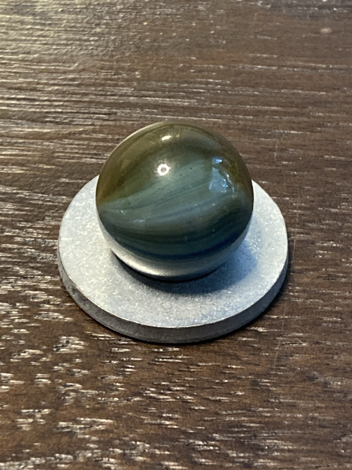 Master Glass Blue Brown Sunburst Marble Vintage Near Mint 11/16 Combined Ship