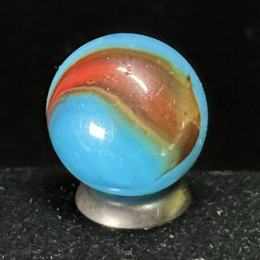 Vintage Glass Machine-made Marble – SPIDER-MAN or SUPERBOY? – 1/2″ [SM1]