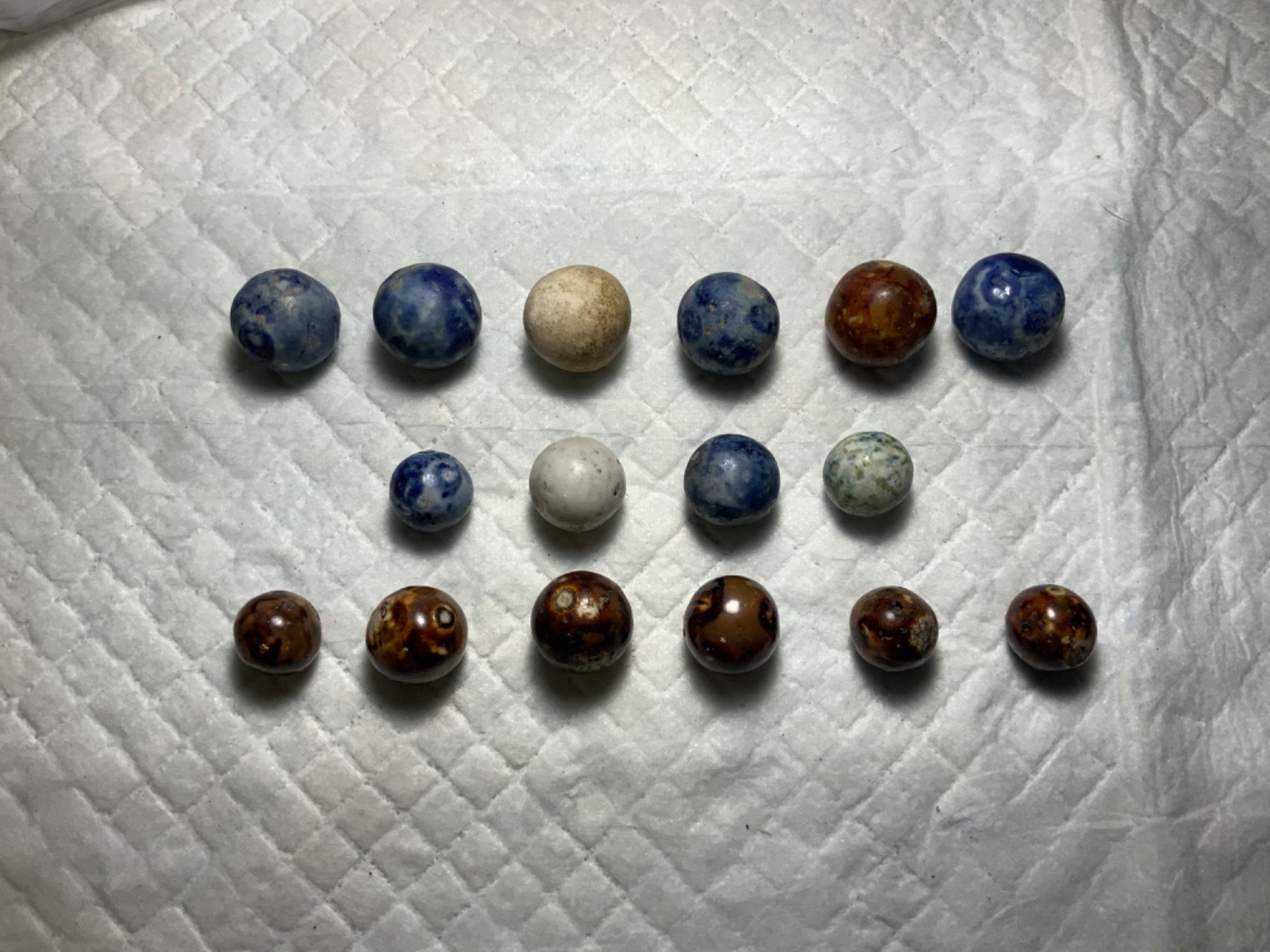 Antique Marbles Bennington Stoneware, Etc. Lot of 16