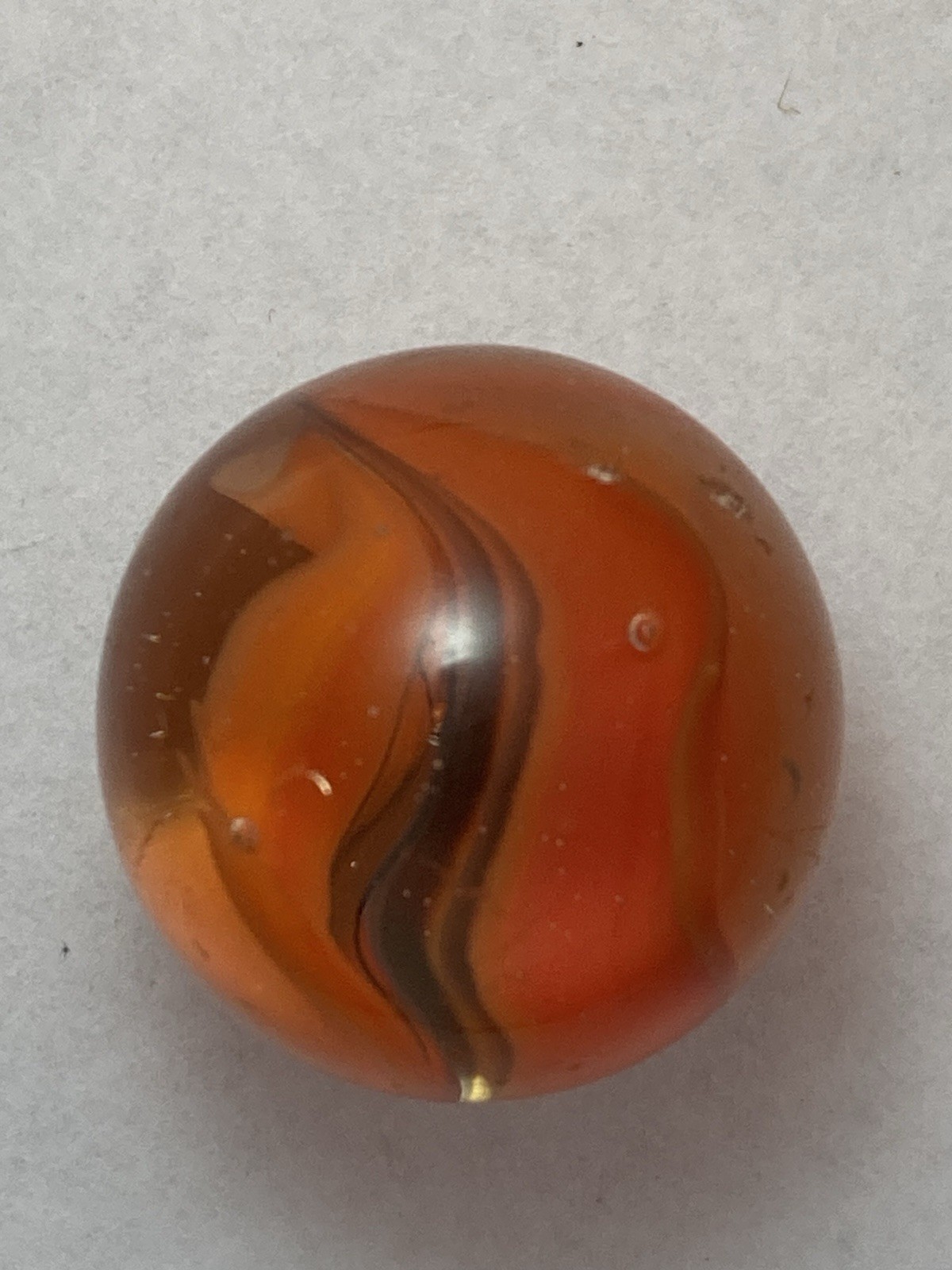 VITRO AGATE CO. ‘Hybrid Caged Cats Eye’ .87” Vintage Shooter Marble B114