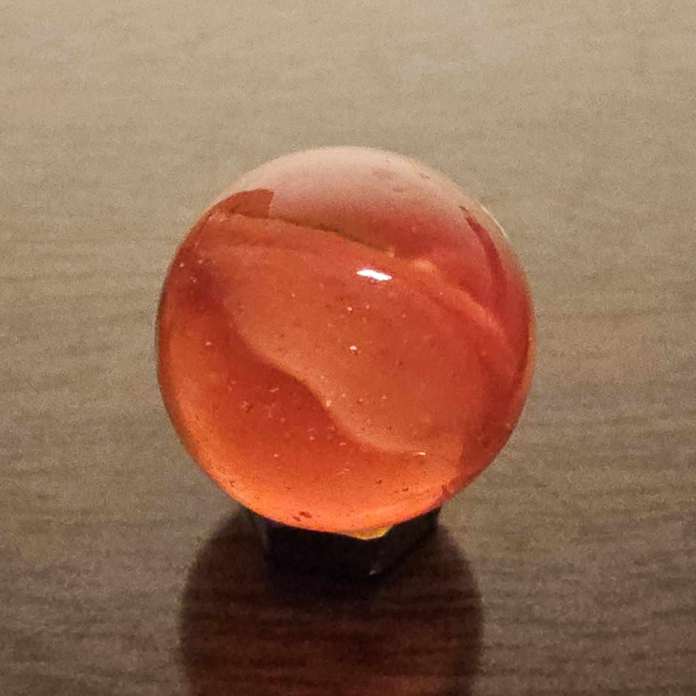 Vintage C.E. Bogard & Sons Orange 4 Lobe Cats Eye. 625 Marble Bubbles