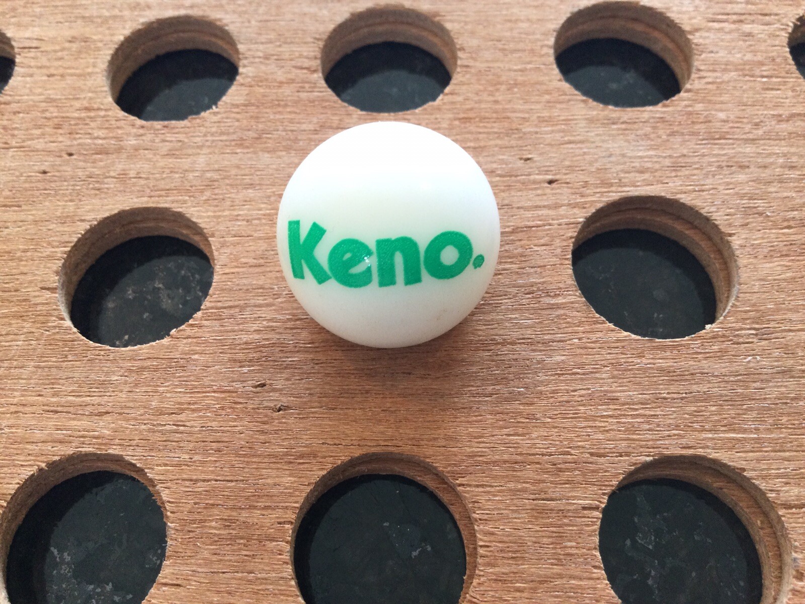 Vintage | “Keno” | Green Print on White Marble