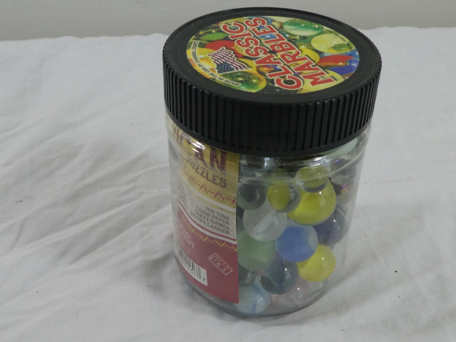 Channel Craft 98 Assorted Classic Multi Colored Glass Marbles Made USA Handbook