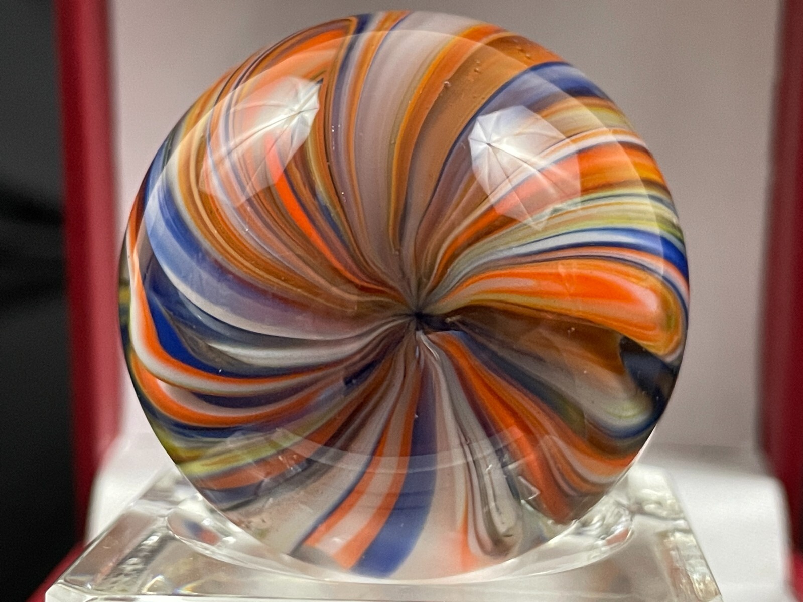 Rick Davis Glass Art Marble 1.48″ Signed