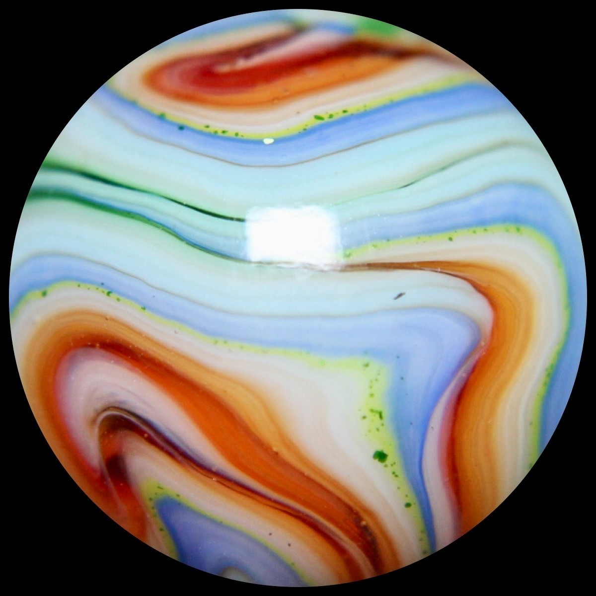 JABO Badger Marble Collector Series: Baby Blue Rainbow Wet Mint