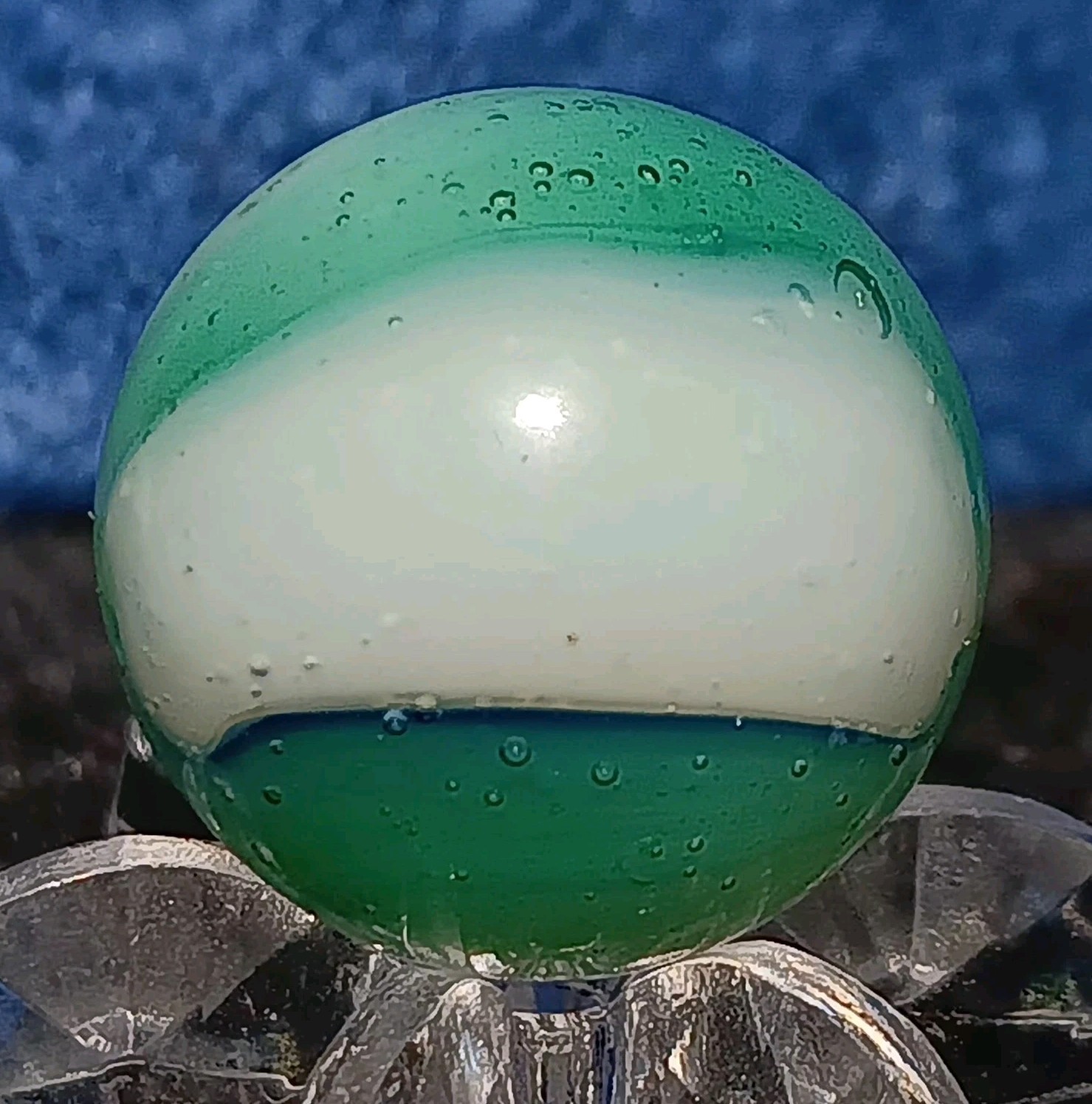 Vintage Peltier Glass Or Kokomo Marble. .61″ Mint. Unique Example